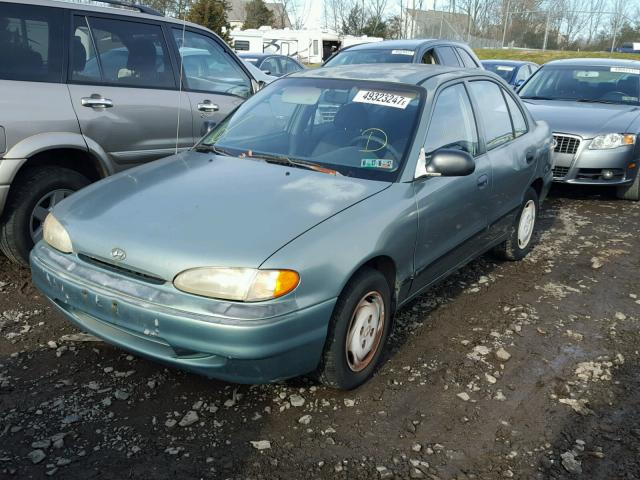 KMHVF24N0VU392219 - 1997 HYUNDAI ACCENT GL GREEN photo 2