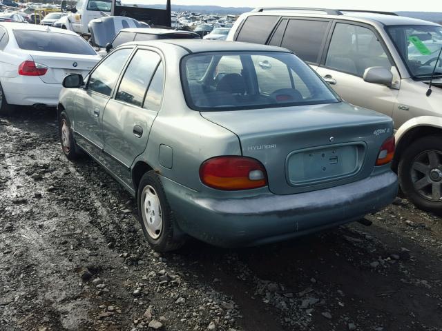 KMHVF24N0VU392219 - 1997 HYUNDAI ACCENT GL GREEN photo 3