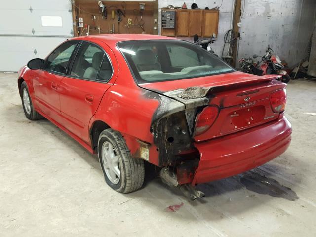 1G3NL52F33C157407 - 2003 OLDSMOBILE ALERO GL RED photo 3