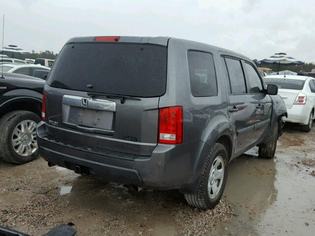 5FNYF3H24BB027117 - 2011 HONDA PILOT LX GRAY photo 4