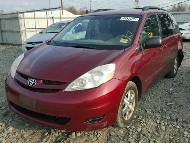 5TDZK23C79S225710 - 2009 TOYOTA SIENNA CE MAROON photo 2