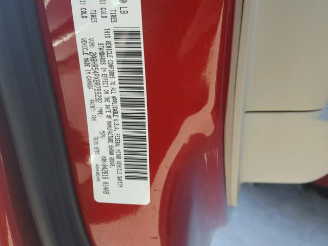 2A8HR54PX8R799292 - 2008 CHRYSLER TOWN & COU RED photo 10