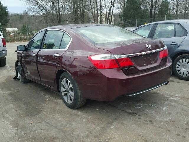 1HGCR2F30EA051372 - 2014 HONDA ACCORD LX RED photo 3