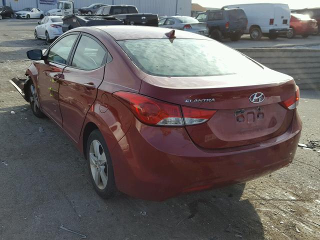 KMHDH4AE4DU501558 - 2013 HYUNDAI ELANTRA GL RED photo 3