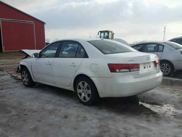 5NPET46C38H381363 - 2008 HYUNDAI SONATA GLS WHITE photo 3