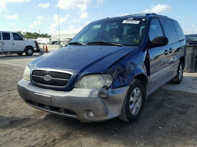 KNDUP131446586180 - 2004 KIA SEDONA EX BLUE photo 2