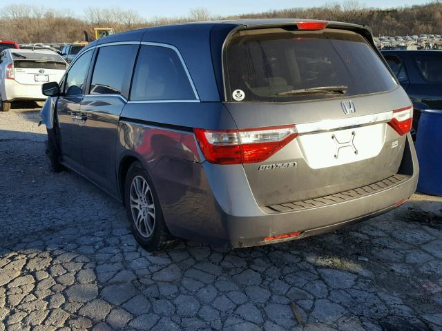 5FNRL5H4XBB027553 - 2011 HONDA ODYSSEY EX GRAY photo 3