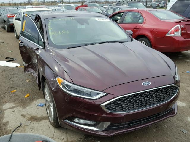 3FA6P0D99HR298693 - 2017 FORD FUSION TIT MAROON photo 1