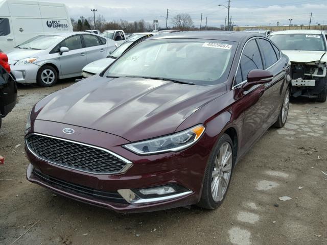 3FA6P0D99HR298693 - 2017 FORD FUSION TIT MAROON photo 2