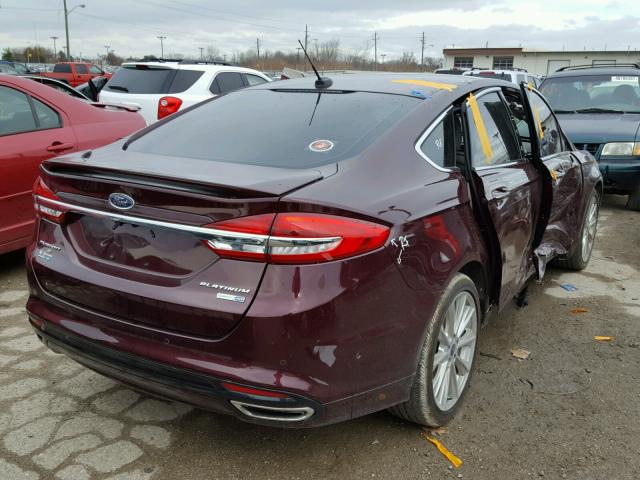 3FA6P0D99HR298693 - 2017 FORD FUSION TIT MAROON photo 4