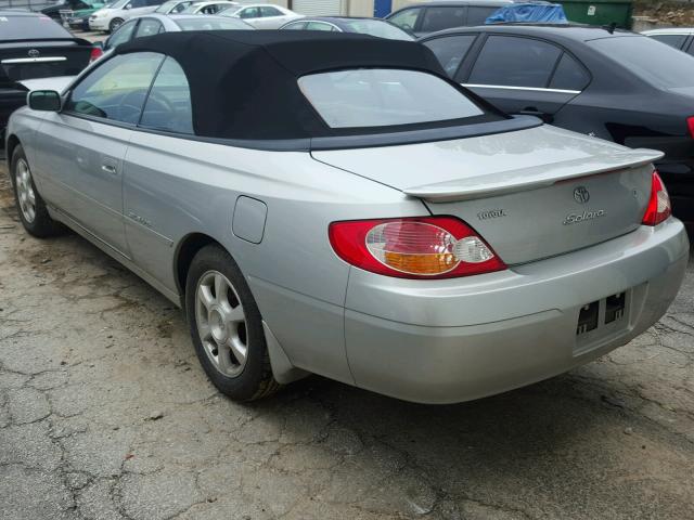 2T1FF28P32C569777 - 2002 TOYOTA CAMRY SOLA GRAY photo 3