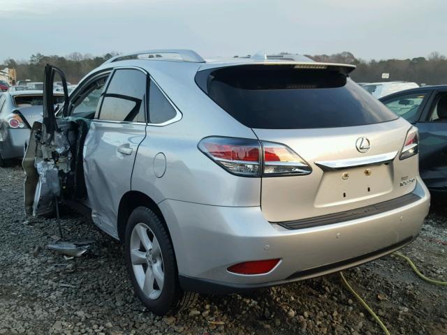 2T2BK1BA1EC247311 - 2014 LEXUS RX 350 SILVER photo 3