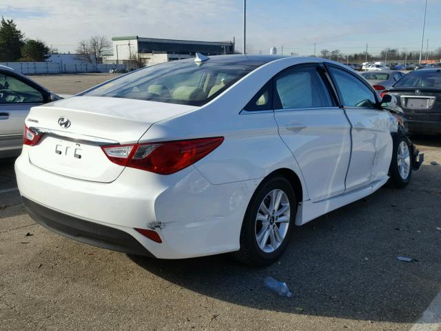 5NPEB4ACXEH936945 - 2014 HYUNDAI SONATA GLS WHITE photo 4