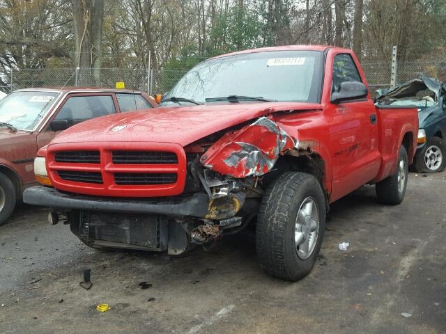 1B7FL26X2WS709513 - 1998 DODGE DAKOTA RED photo 2