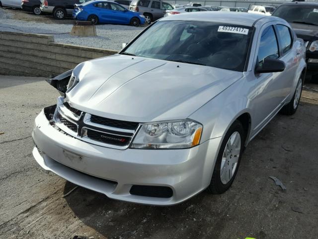 1C3CDZAB4CN322545 - 2012 DODGE AVENGER SE SILVER photo 2