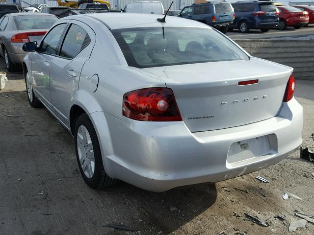 1C3CDZAB4CN322545 - 2012 DODGE AVENGER SE SILVER photo 3