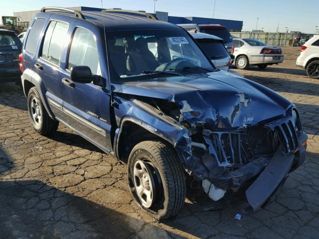 1J4GL48K23W617074 - 2003 JEEP LIBERTY SP BLUE photo 1