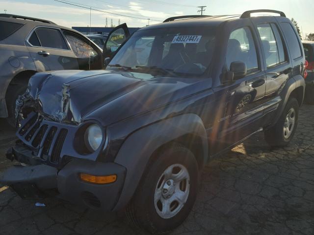 1J4GL48K23W617074 - 2003 JEEP LIBERTY SP BLUE photo 2