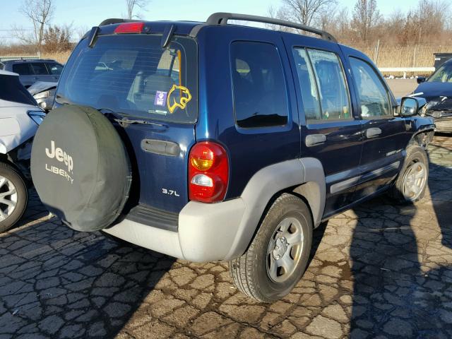 1J4GL48K23W617074 - 2003 JEEP LIBERTY SP BLUE photo 4