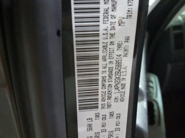 1J4PN2GK2BW588514 - 2011 JEEP LIBERTY SP BLUE photo 10