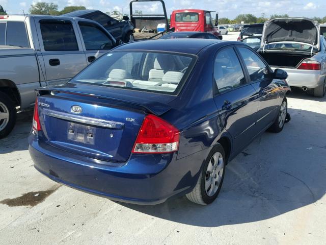 KNAFE221595626671 - 2009 KIA SPECTRA EX BLUE photo 4