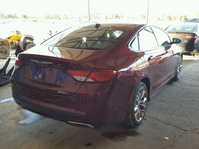 1C3CCCBG6FN518999 - 2015 CHRYSLER 200 S BURGUNDY photo 4