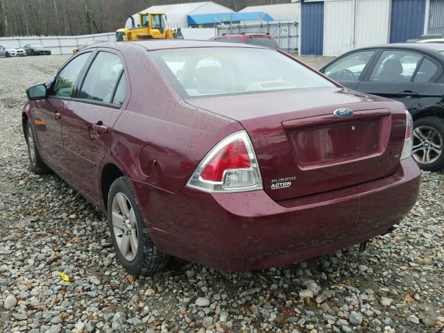 3FAFP07Z66R130793 - 2006 FORD FUSION SE MAROON photo 3