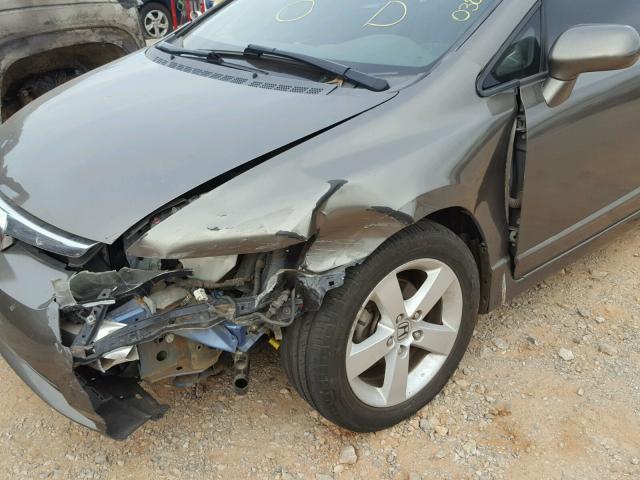 1HGFA16826L038364 - 2006 HONDA CIVIC EX GRAY photo 9