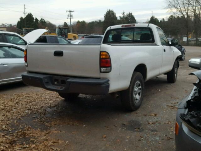 5TBJN32191S127334 - 2001 TOYOTA TUNDRA WHITE photo 4