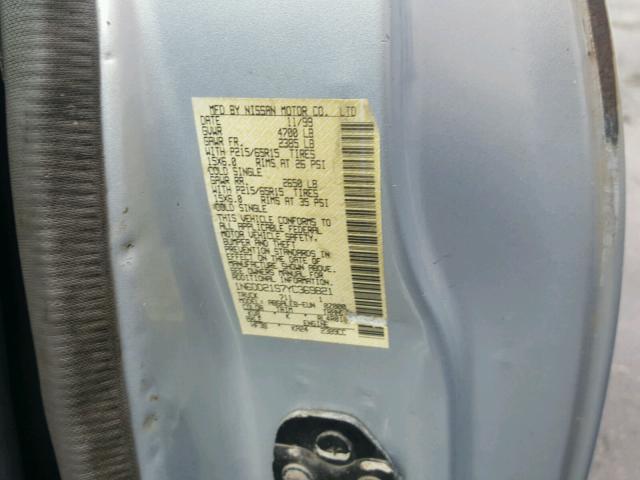 1N6DD21S7YC369821 - 2000 NISSAN FRONTIER X SILVER photo 10