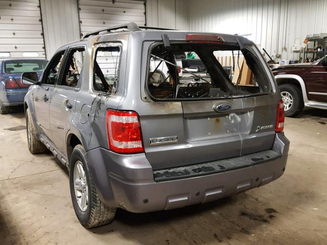 1FMCU59H98KA46378 - 2008 FORD ESCAPE HEV GRAY photo 3