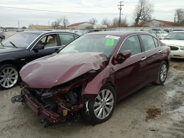 1HGCR2F89DA165929 - 2013 HONDA ACCORD EXL MAROON photo 2