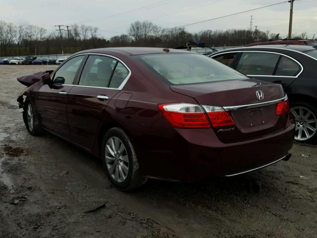 1HGCR2F89DA165929 - 2013 HONDA ACCORD EXL MAROON photo 3