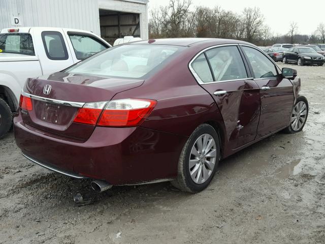 1HGCR2F89DA165929 - 2013 HONDA ACCORD EXL MAROON photo 4