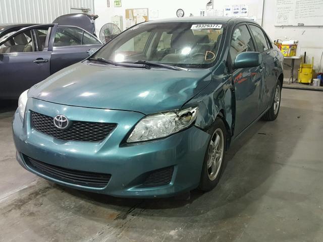 1NXBU40E99Z022080 - 2009 TOYOTA COROLLA BA GREEN photo 2