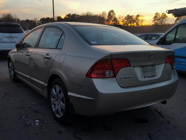 1HGFA16547L011853 - 2007 HONDA CIVIC LX BEIGE photo 3