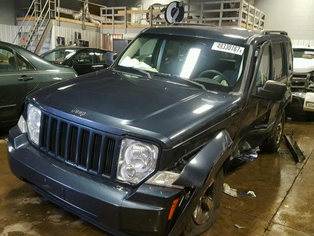 1J8GP28K88W158650 - 2008 JEEP LIBERTY SP BLUE photo 2