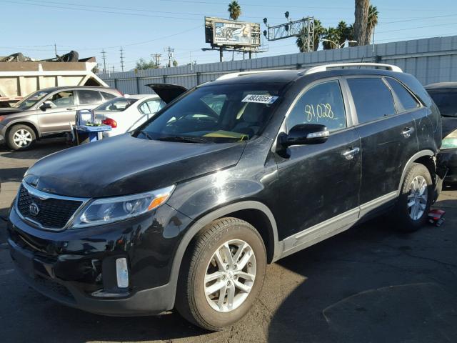 5XYKT3A62EG475980 - 2014 KIA SORENTO LX BLACK photo 2