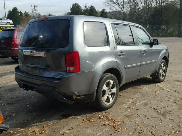 5FNYF3H56DB011921 - 2013 HONDA PILOT EXL GRAY photo 4