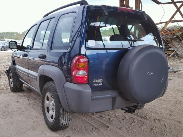 1J4GL48K23W583282 - 2003 JEEP LIBERTY SP BLUE photo 3
