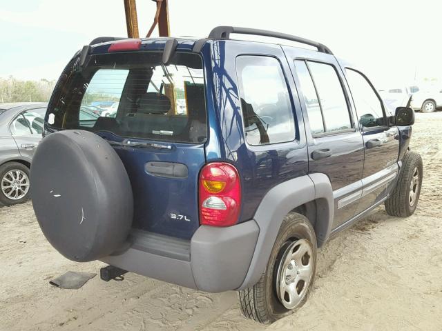 1J4GL48K23W583282 - 2003 JEEP LIBERTY SP BLUE photo 4