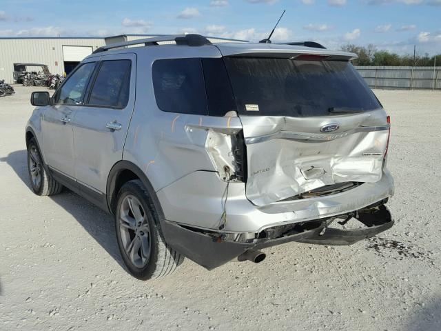 1FM5K7F86FGA56073 - 2015 FORD EXPLORER L SILVER photo 3