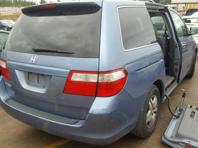 5FNRL38796B102473 - 2006 HONDA ODYSSEY EX BLUE photo 4