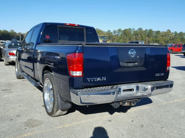 1N6AA07G38N316122 - 2008 NISSAN TITAN XE BLUE photo 3