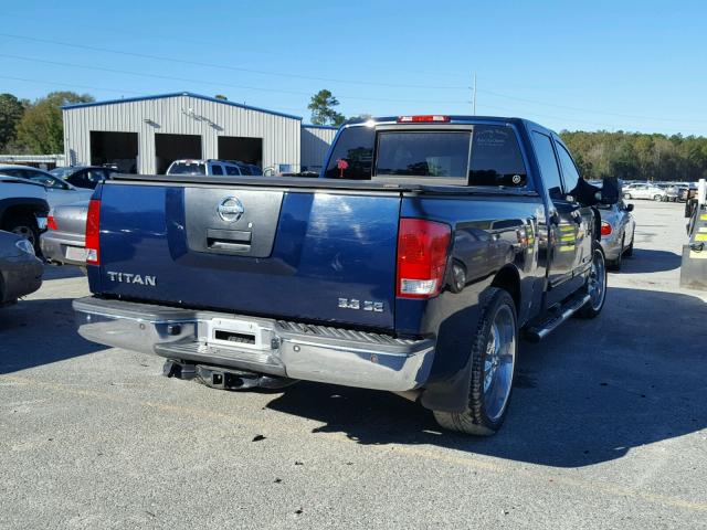 1N6AA07G38N316122 - 2008 NISSAN TITAN XE BLUE photo 4