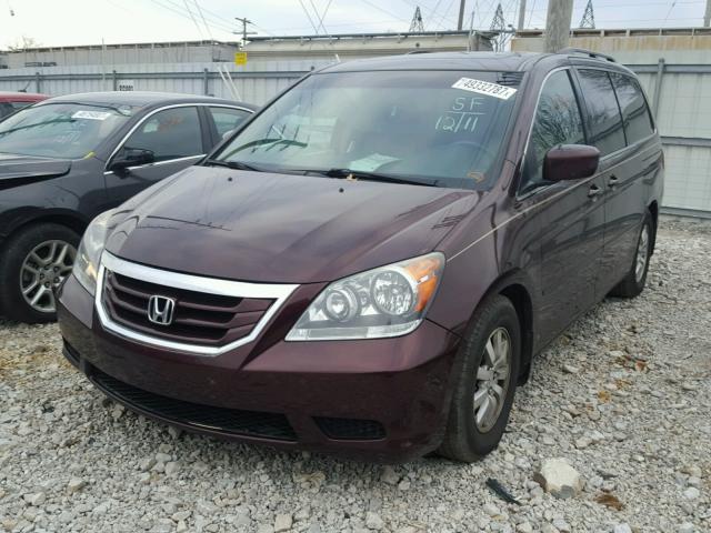 5FNRL38609B412247 - 2009 HONDA ODYSSEY EX BURGUNDY photo 2