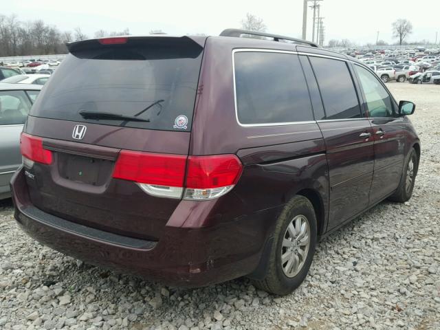 5FNRL38609B412247 - 2009 HONDA ODYSSEY EX BURGUNDY photo 4