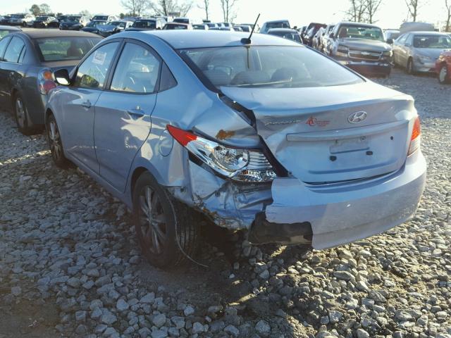 KMHCU4AE7CU042340 - 2012 HYUNDAI ACCENT GLS BLUE photo 3