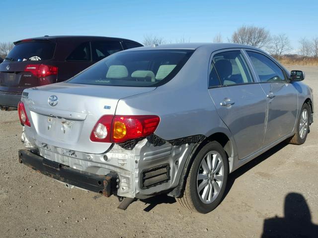 JTDBL40E599072761 - 2009 TOYOTA COROLLA BA SILVER photo 4