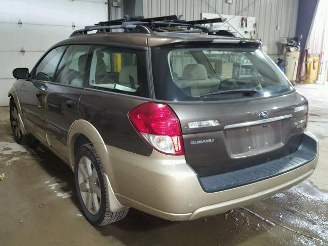 4S4BP61C587324060 - 2008 SUBARU OUTBACK 2. BROWN photo 3